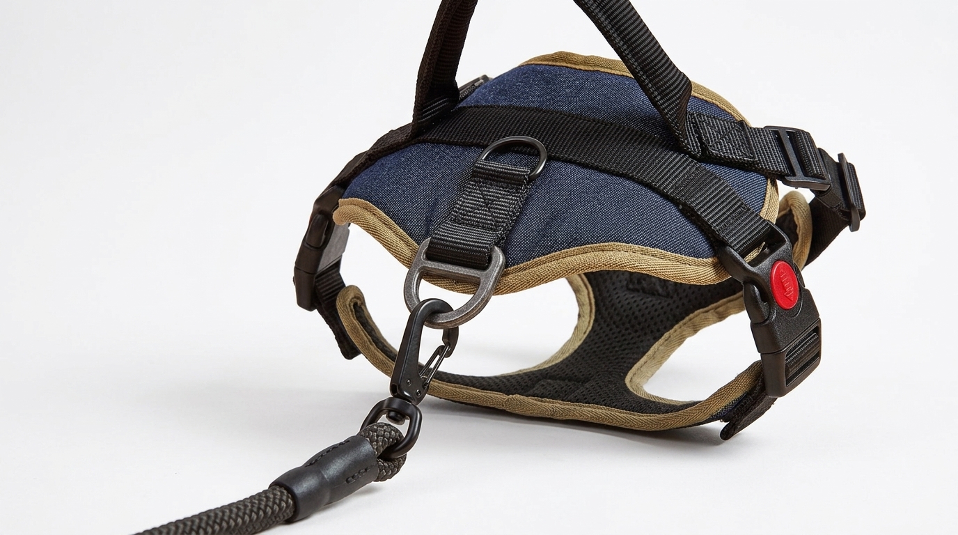 PawFit D-ring under leash tension, close-up